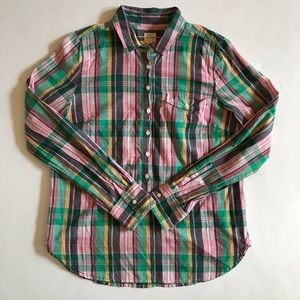 J CREW FACTORY PLAID BUTTON DOWN SHIRT MEDIUM